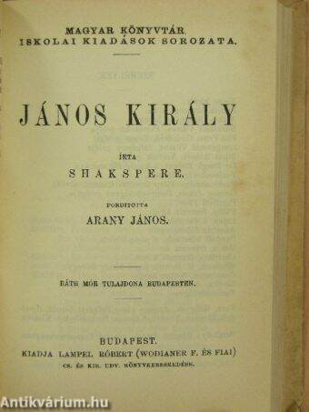 Hamlet dán királyfi/János király/Szentivánéji álom