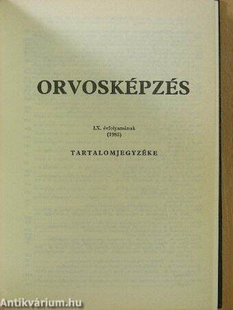 Orvosképzés 1986. január-december