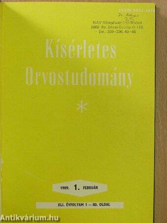 Kísérletes orvostudomány 1989. január-december