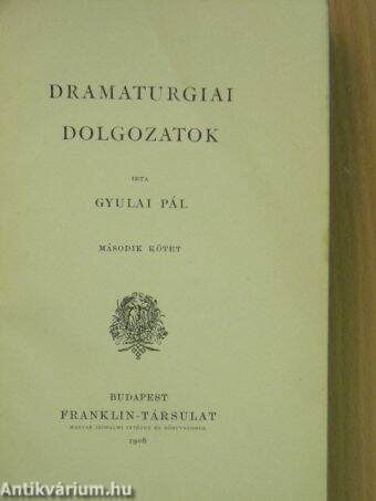 Dramaturgiai dolgozatok II.