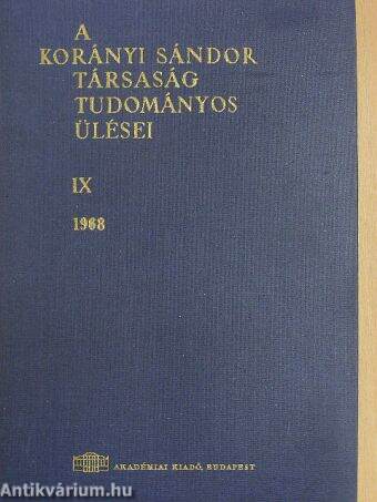 A Korányi Sándor Társaság tudományos ülései IX.