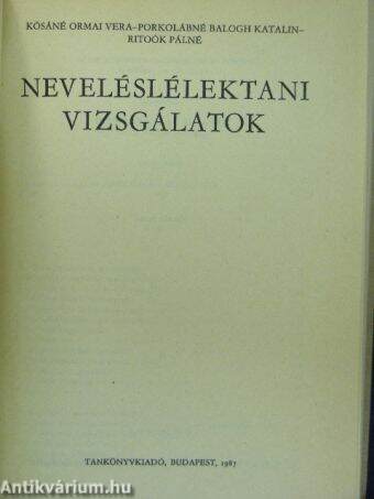 Neveléslélektani vizsgálatok