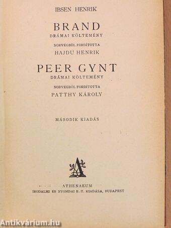 Brand/Peer Gynt