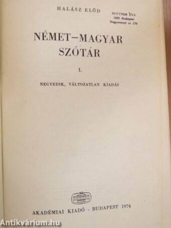 Német-magyar szótár I-II.