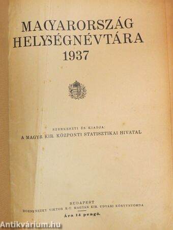 Magyarország helységnévtára 1937