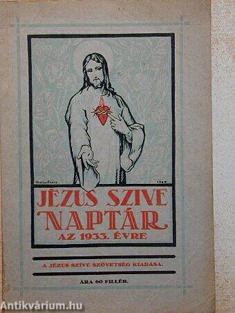 Jézus szíve naptár az 1933. évre