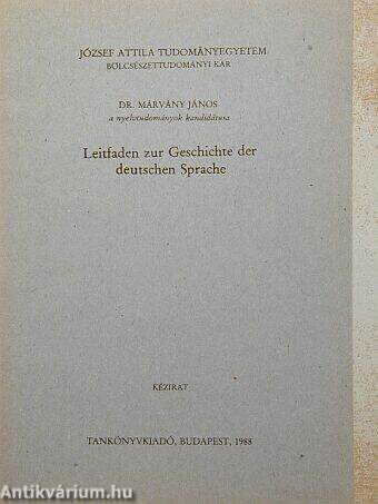 Leitfaden zur Geschichte der deutschen Sprache