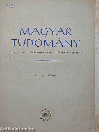 Magyar Tudomány 1956. (nem teljes évfolyam)