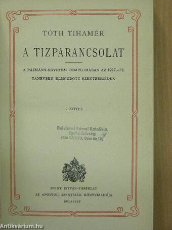 A tízparancsolat I. (töredék)