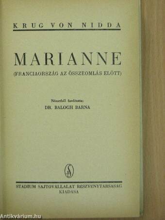 Marianne (Tiltólistás kötet)