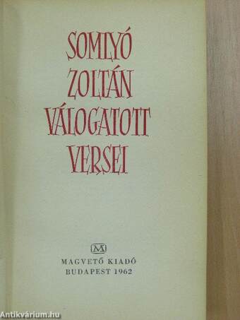 Somlyó Zoltán válogatott versei