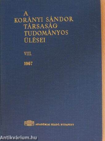 A Korányi Sándor Társaság tudományos ülései VIII.