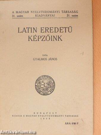 Latin eredetű képzőink