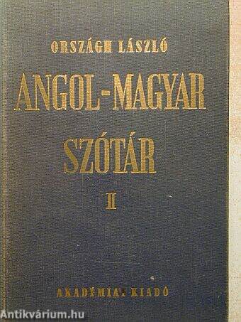 Angol-magyar szótár II. (töredék)