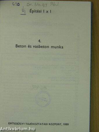 Beton és vasbeton munka