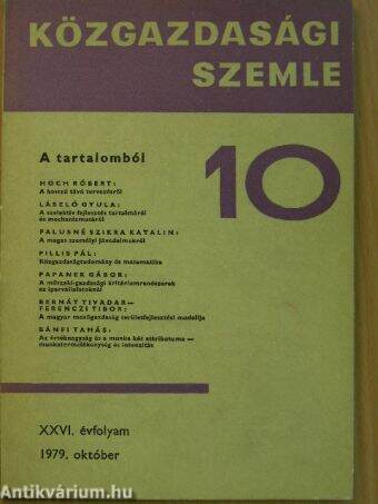 Közgazdasági Szemle 1979. október