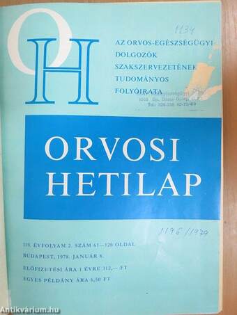 Orvosi Hetilap 1978. (nem teljes évfolyam) I-II.