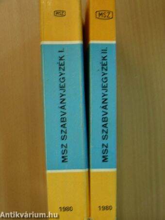 Állami Szabványok Jegyzéke 1980. 1/I-II.