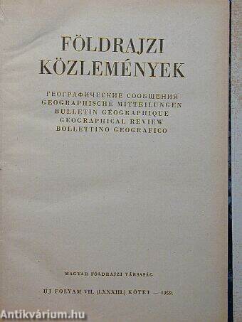 Földrajzi Közlemények 1959/1-4.