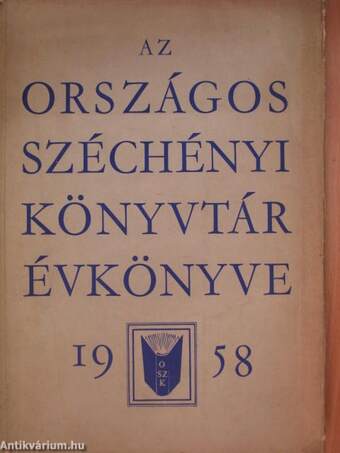 Az Országos Széchényi Könyvtár Évkönyve 1958