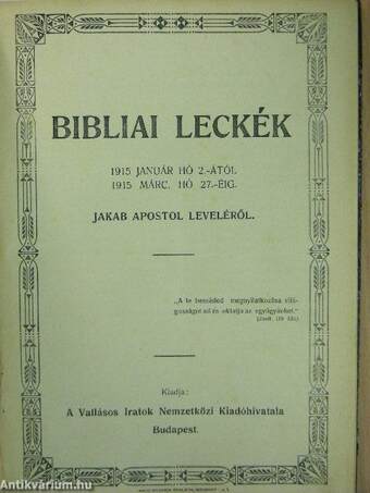 Bibliai leckék 1915-1917. január-december