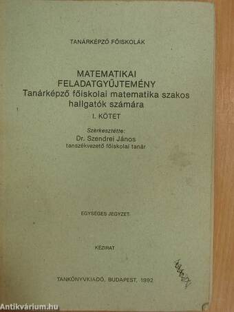 Matematikai feladatgyűjtemény I.