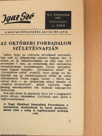 Igaz Szó 1962. november