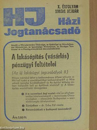 Házi Jogtanácsadó 1983. január-december