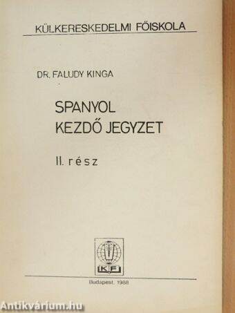 Spanyol kezdő jegyzet II.