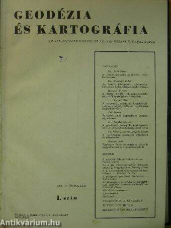 Geodézia és Kartográfia 1962/1-6.