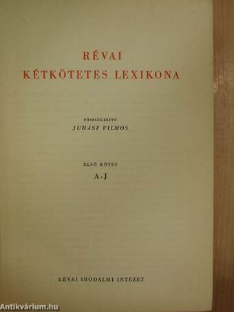 Révai kétkötetes lexikona 1-2.