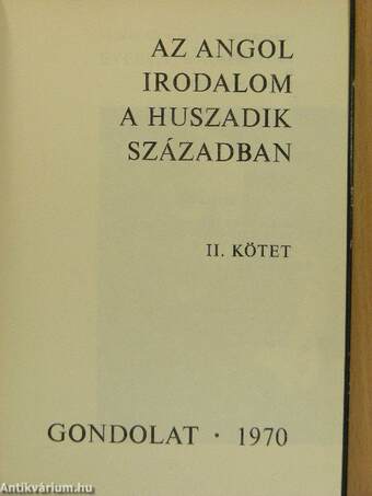 Az angol irodalom a huszadik században II.