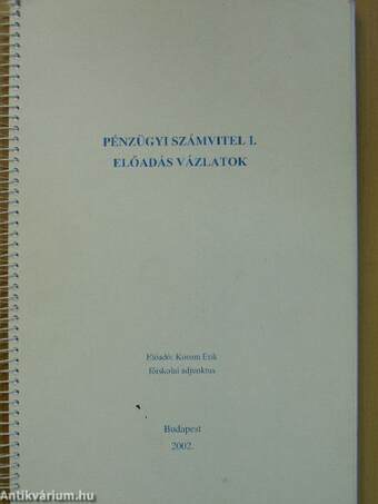 Pénzügyi számvitel I.