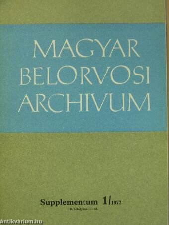Magyar Belorvosi Archivum 1972/1. Supplementum