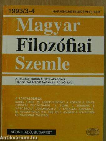 Magyar Filozófiai Szemle 1993/3-4.