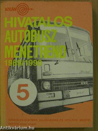 Hivatalos Autóbusz Menetrend 1989/1990 5.