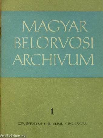 Magyar Belorvosi Archivum 1972. január