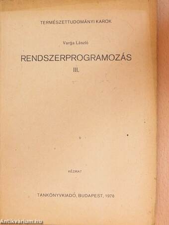 Rendszerprogramozás III.