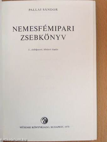 Nemesfémipari zsebkönyv