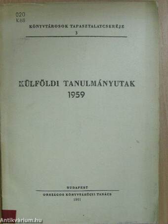 Külföldi tanulmányutak 1959