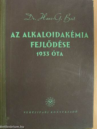 Az alkaloidakémia fejlődése 1933 óta