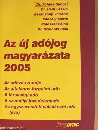 Az új adójog magyarázata 2005