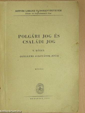 Polgári jog és családi jog V.