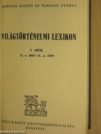 Világtörténelmi lexikon I-II.