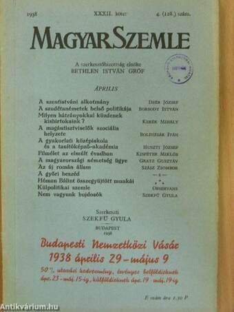 Magyar Szemle 1938. április