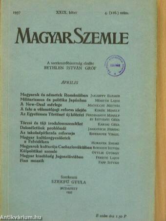 Magyar Szemle 1937. április