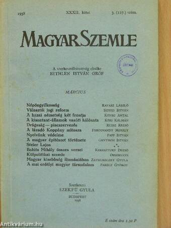 Magyar Szemle 1938. március