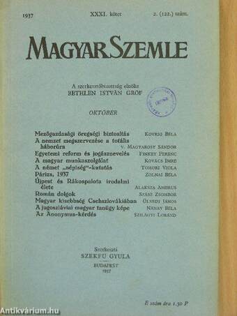 Magyar Szemle 1937. október