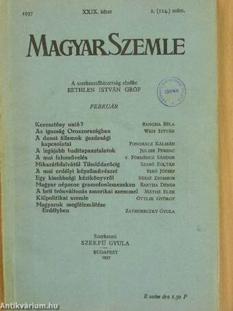 Magyar Szemle 1937. február