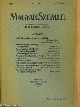 Magyar Szemle 1932. november